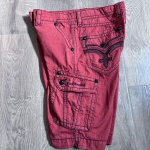 Rock Revival Men's Red Cargo Shorts 36W 24 inseam